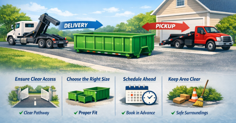 Tips for Smooth Roll-Off Dumpster Delivery and Pickup